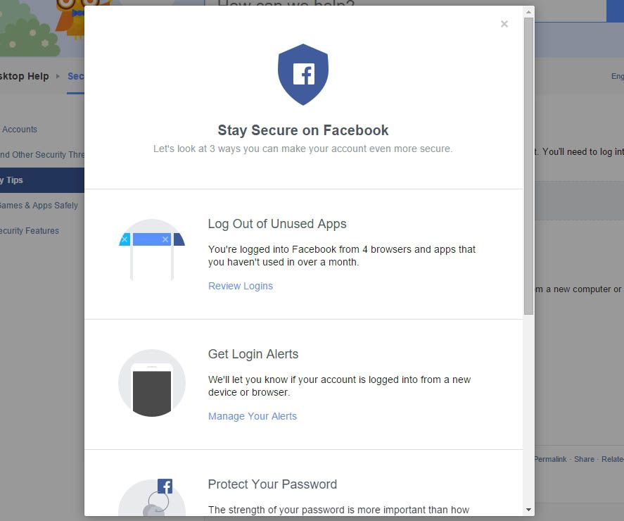 Two-step verification Facebool